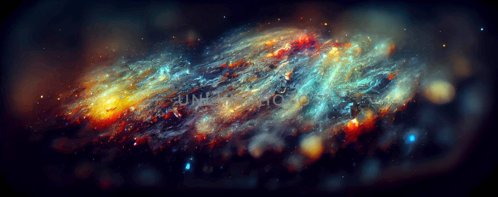 Galaxy with stars and space dust in the universe. galaxy 2d illustration