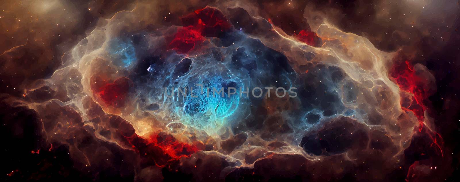 Galaxy with stars and space dust in the universe. galaxy 2d illustration. by JpRamos