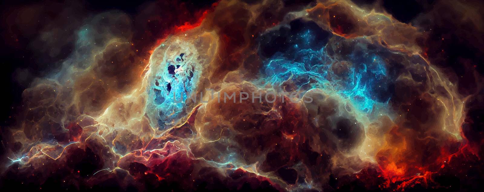 Galaxy with stars and space dust in the universe. galaxy 2d illustration. by JpRamos