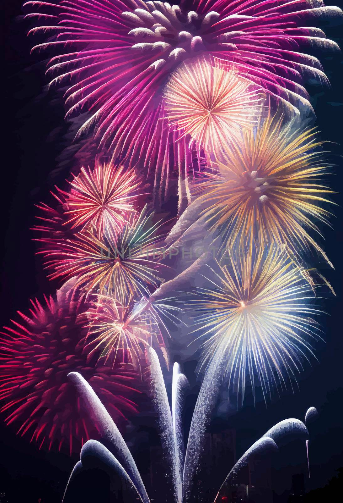 Abstract fireworks background. Fireworks light up in the sky, concept of celebration. by JpRamos