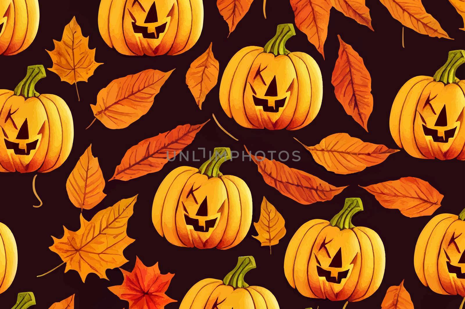 halloween evil pumpkin illustration. halloween pumpkin background. halloween illustration by JpRamos