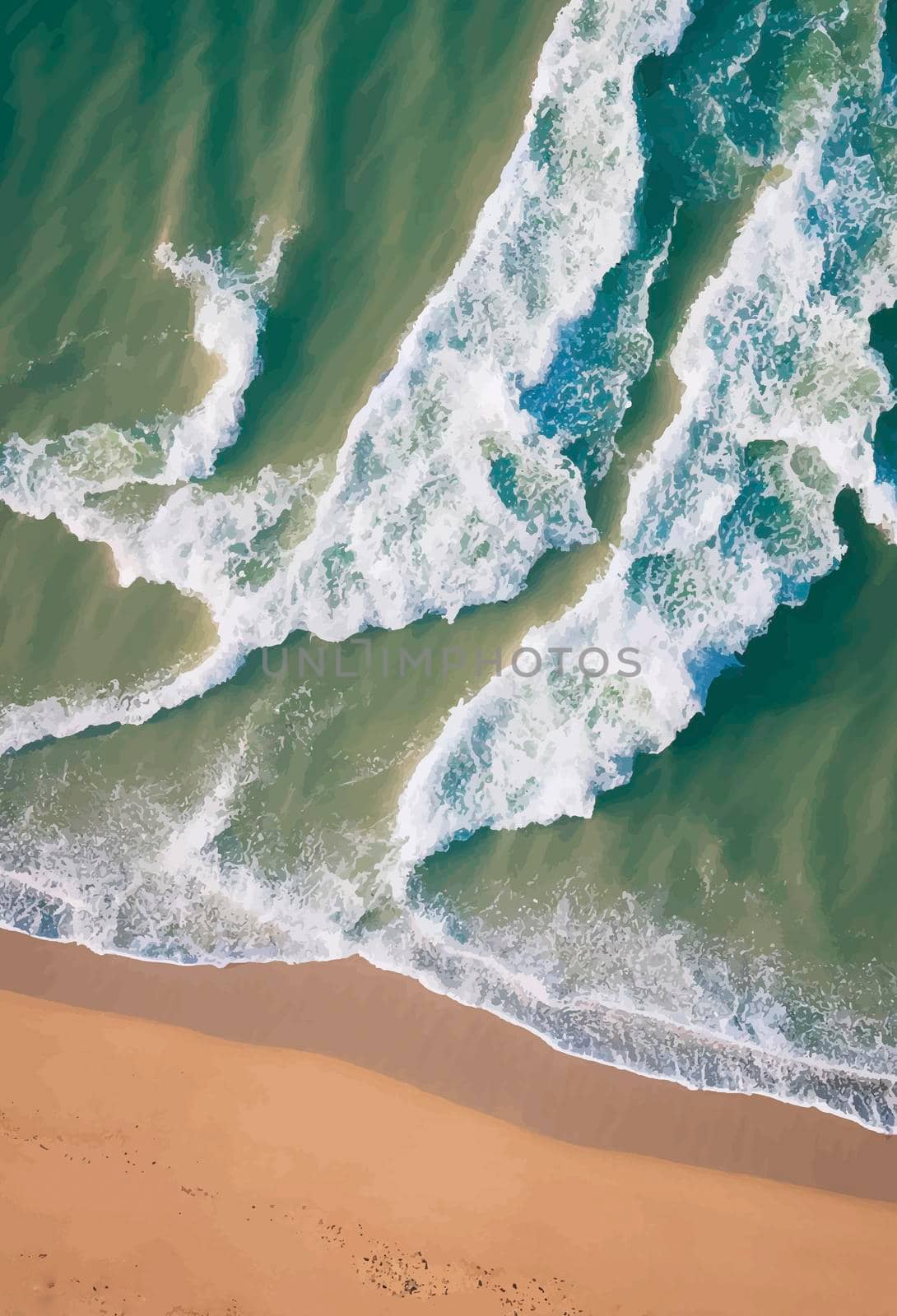 Beach and waves from above. water background from the top. Summer attacks from the air. Aerial view of a blue ocean by JpRamos