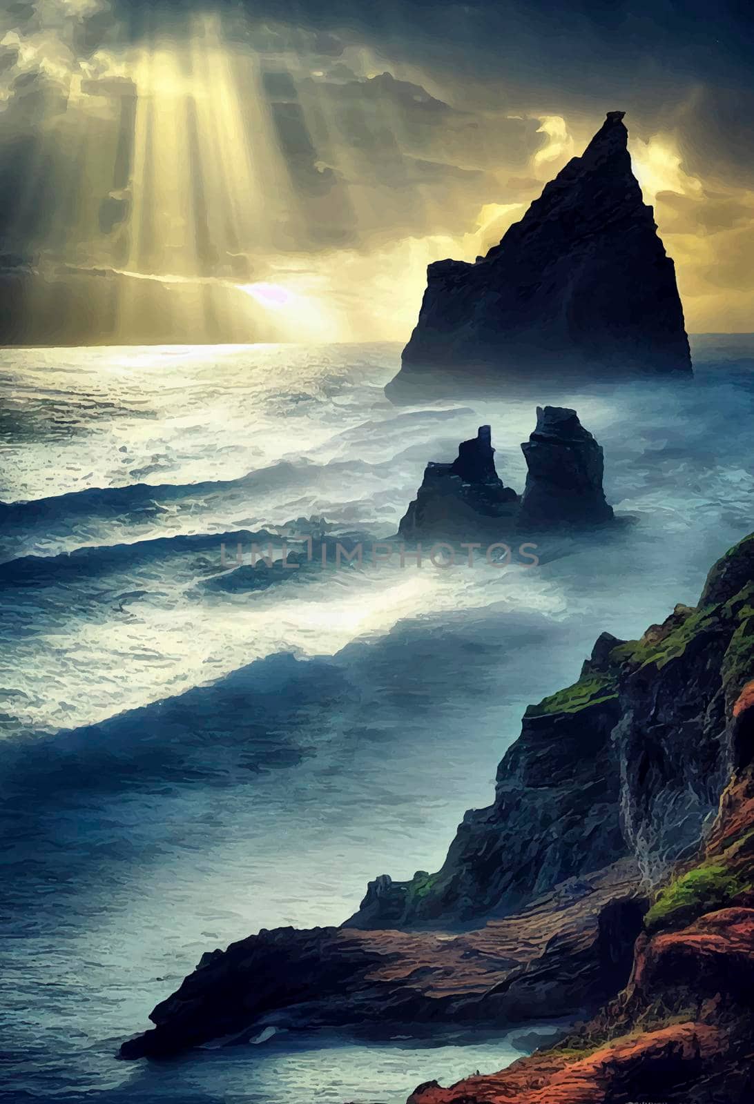 Beautfull Coastal cliff, Shipwreck, escarpment, stack, sea arch, landscape, Stunning by JpRamos