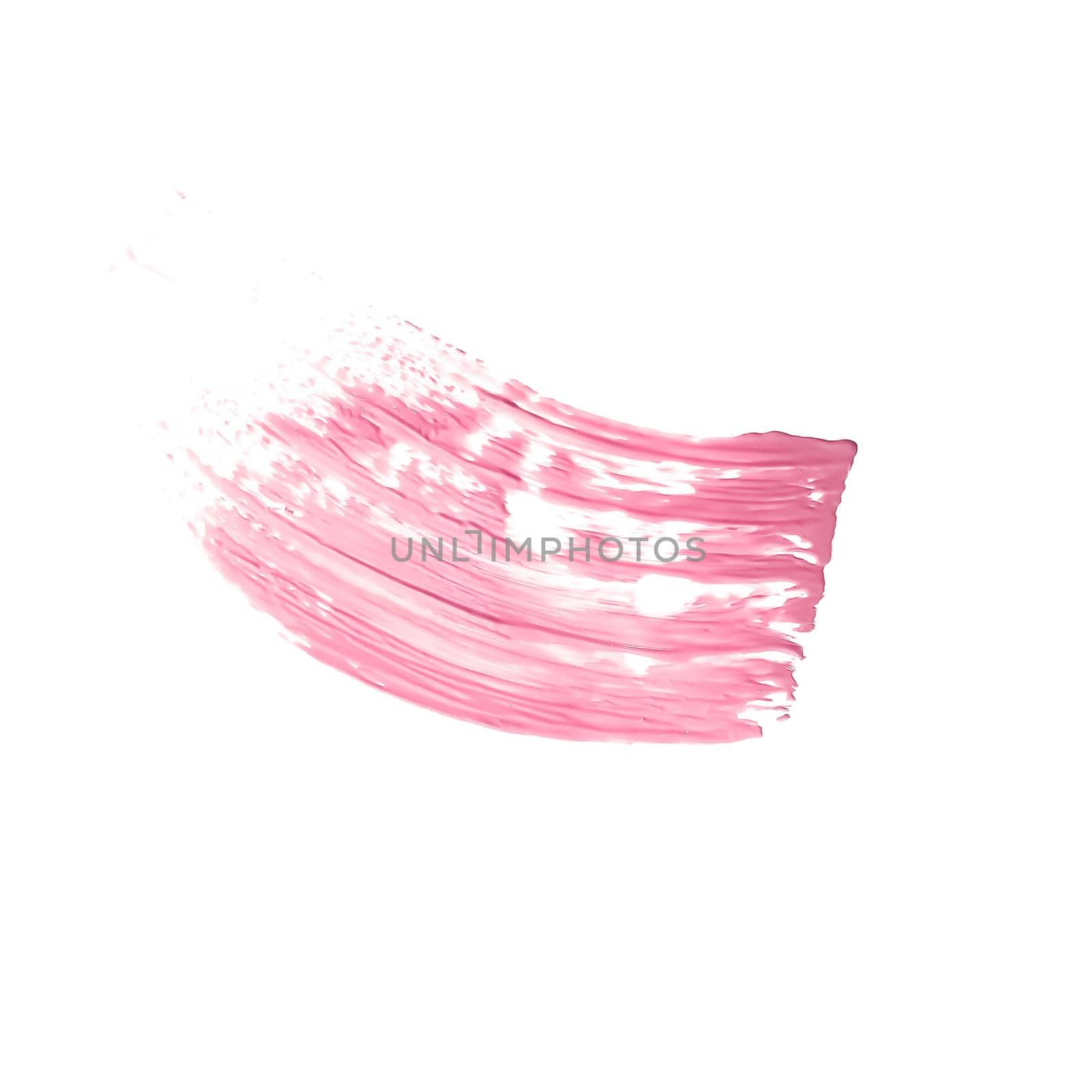 Pastel pink beauty swatch, skincare and makeup cosmetic product sample texture isolated on white background, make-up smudge, cream cosmetics smear or paint brush stroke closeup