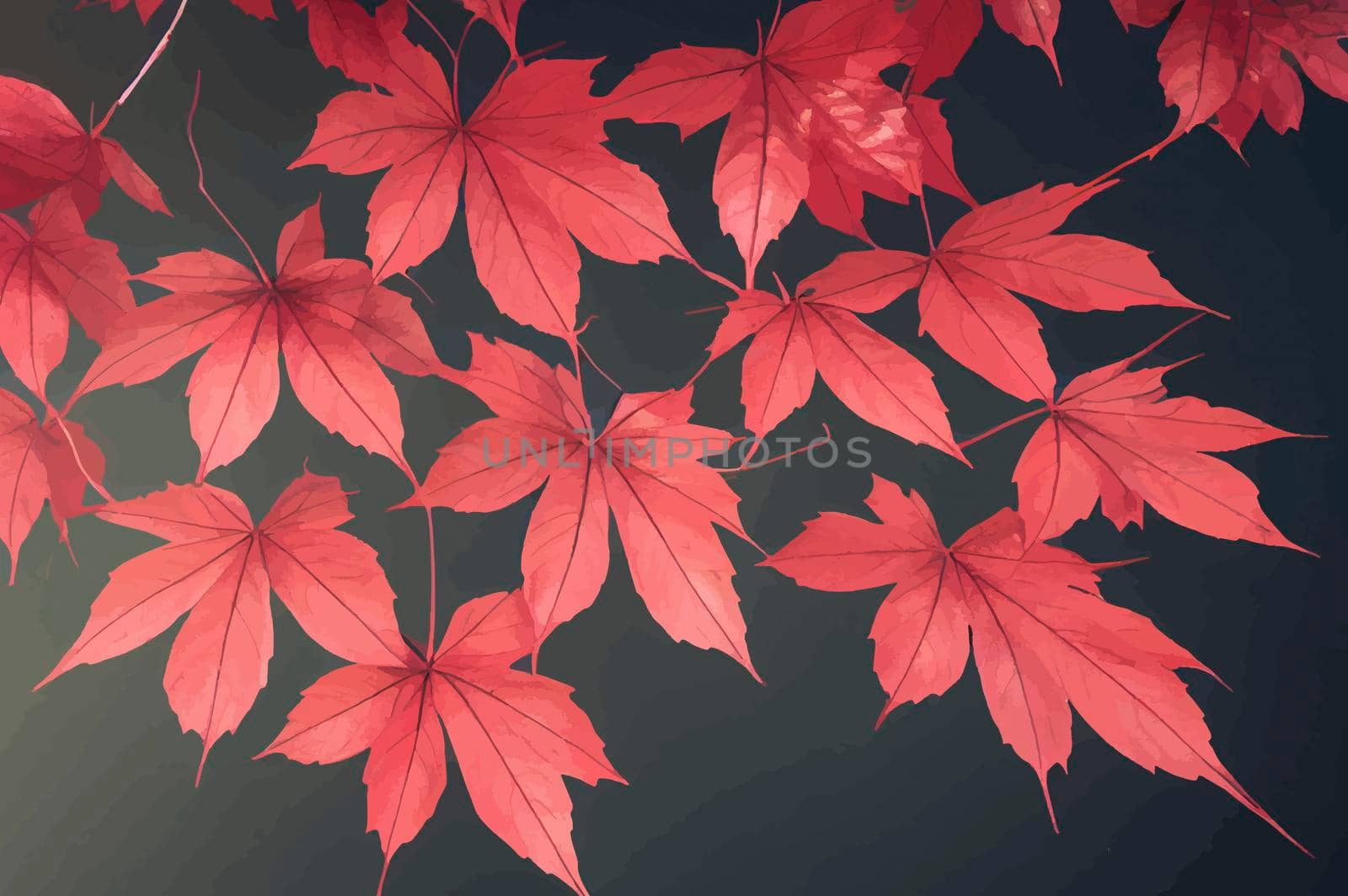 Red maple leaves on the branches by JpRamos