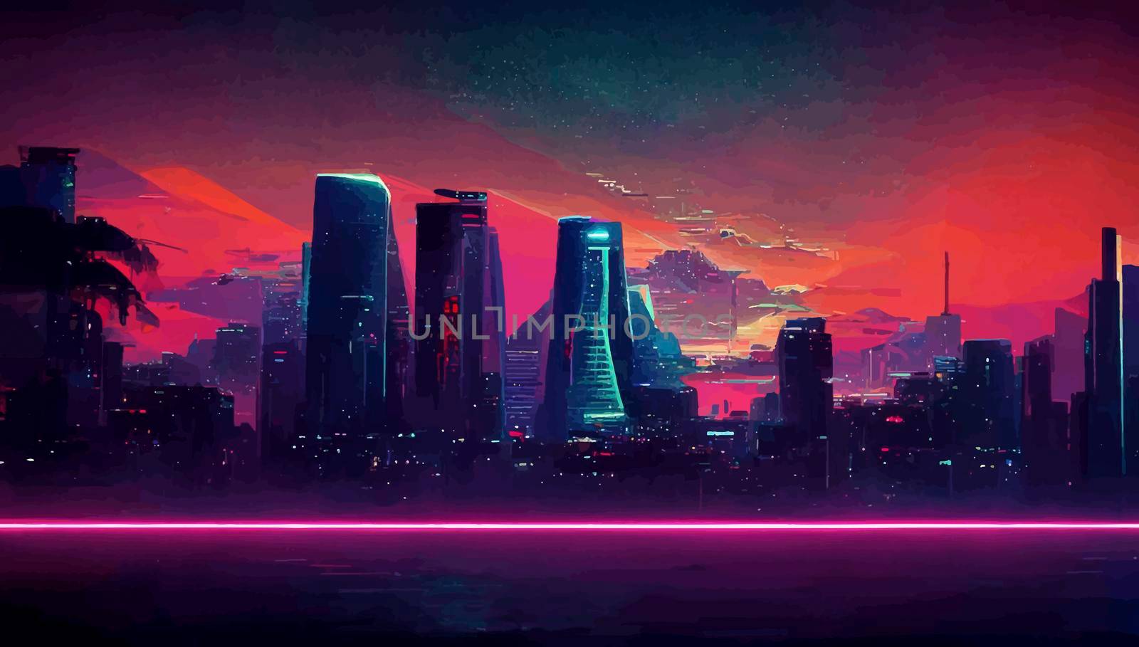 background retro Synthwave. Geometric retro Background illustration. illustration for wallpaper. by JpRamos