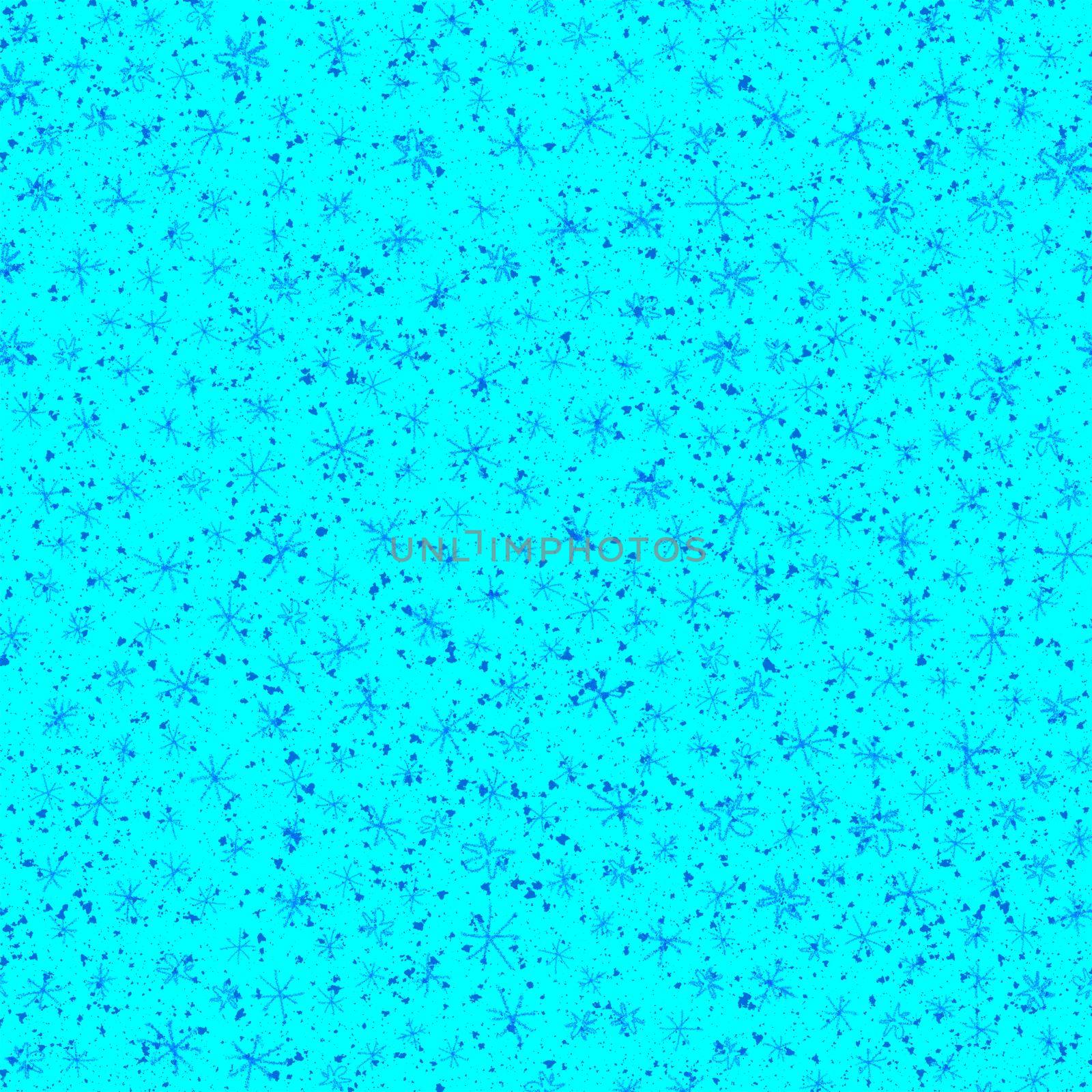 Hand Drawn Snowflakes Christmas Seamless Pattern. Subtle Flying Snow Flakes on chalk snowflakes Background. Adorable chalk handdrawn snow overlay. Exceptional holiday season decoration.