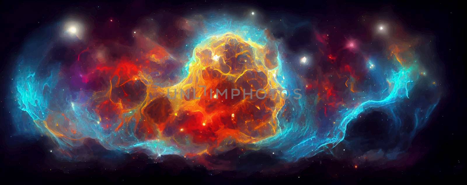 Galaxy with stars and space dust in the universe. galaxy 2d illustration. by JpRamos