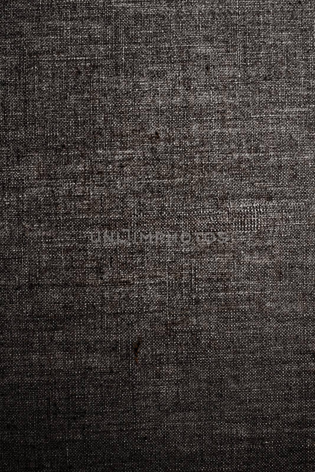 Decorative dark linen fabric textured background for interior, furniture design and art canvas backdrop by Anneleven