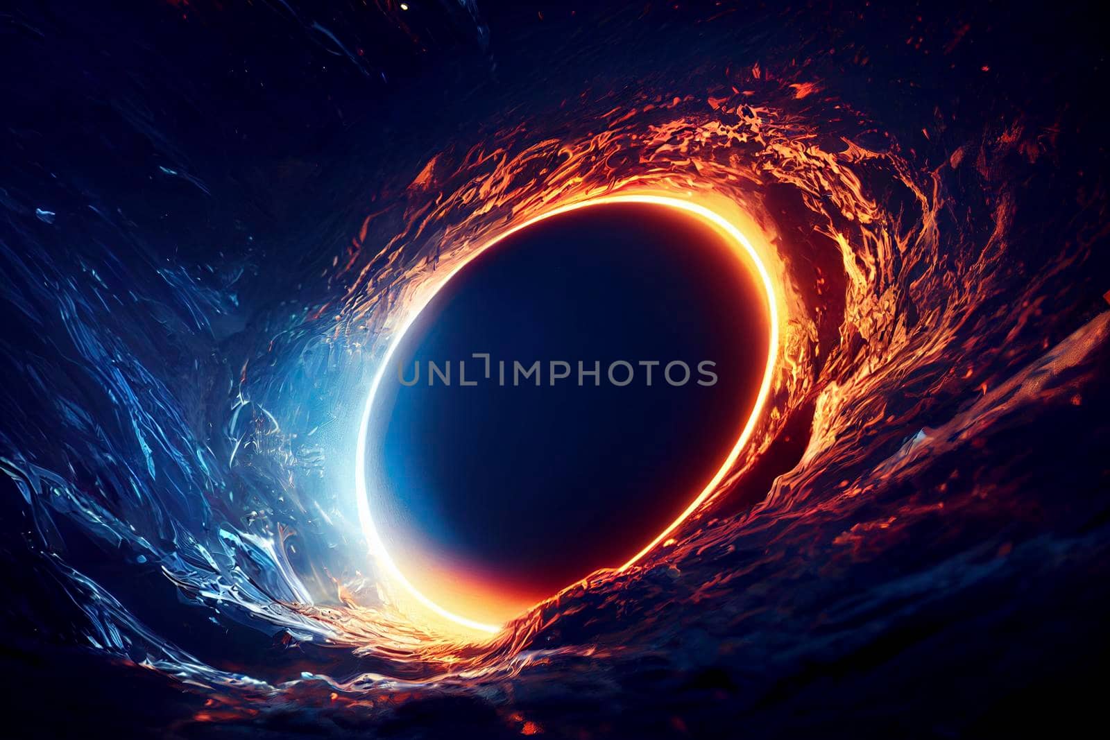 Black hole. Abstract space wallpaper. Universe filled with stars