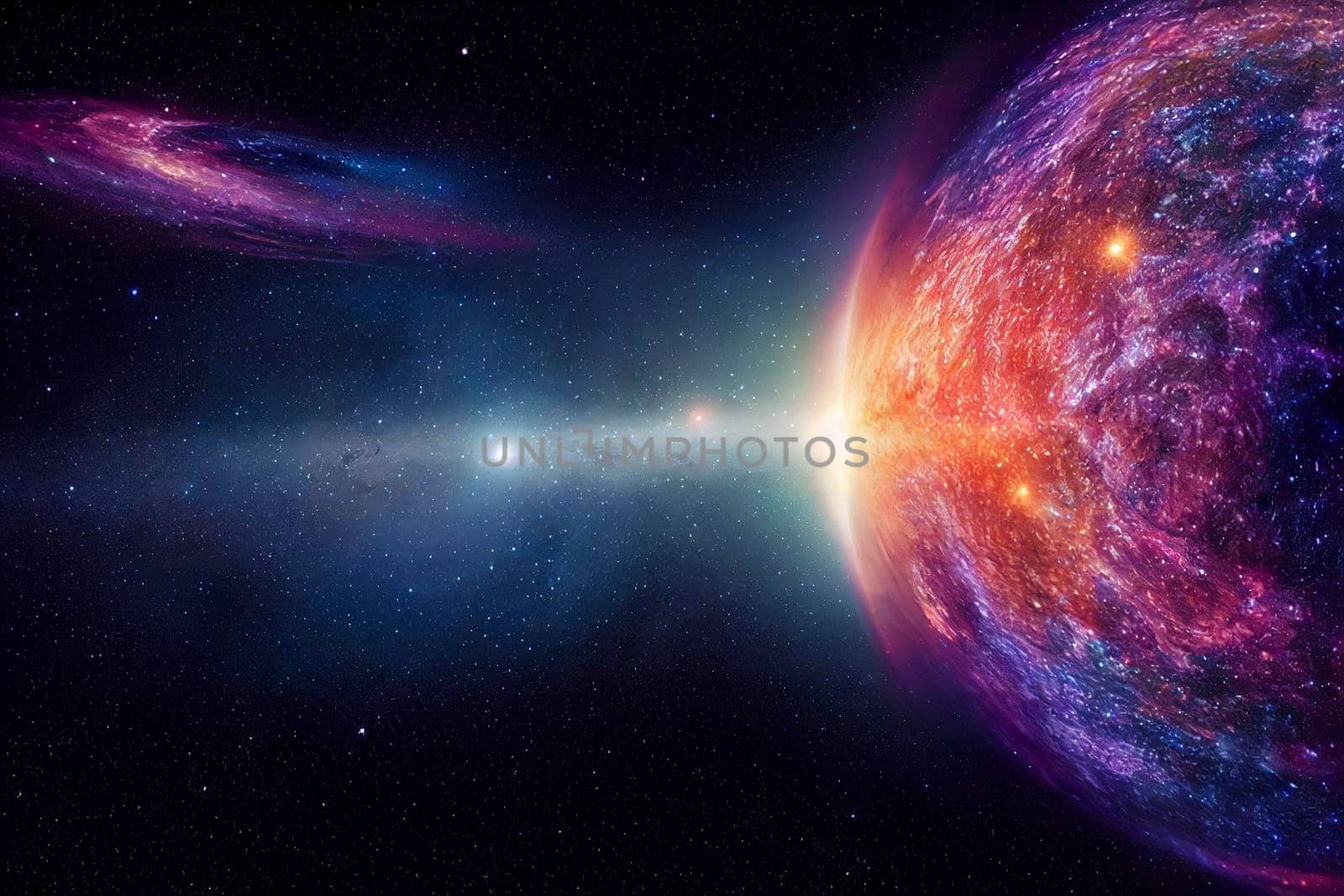 Endless universe with stars and galaxies in outer space. Cosmos art. CGI. by jbruiz78