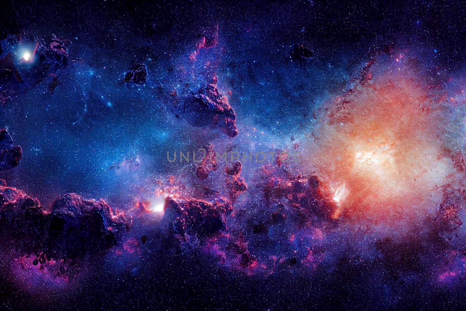 Endless universe with stars and galaxies in outer space. Cosmos art. CGI. by jbruiz78