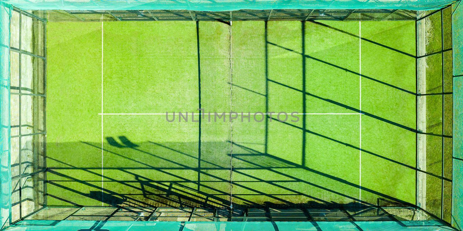 outdoors paddle tennis court, top view of the playing field, indoor sports concept and sporty lifestyle