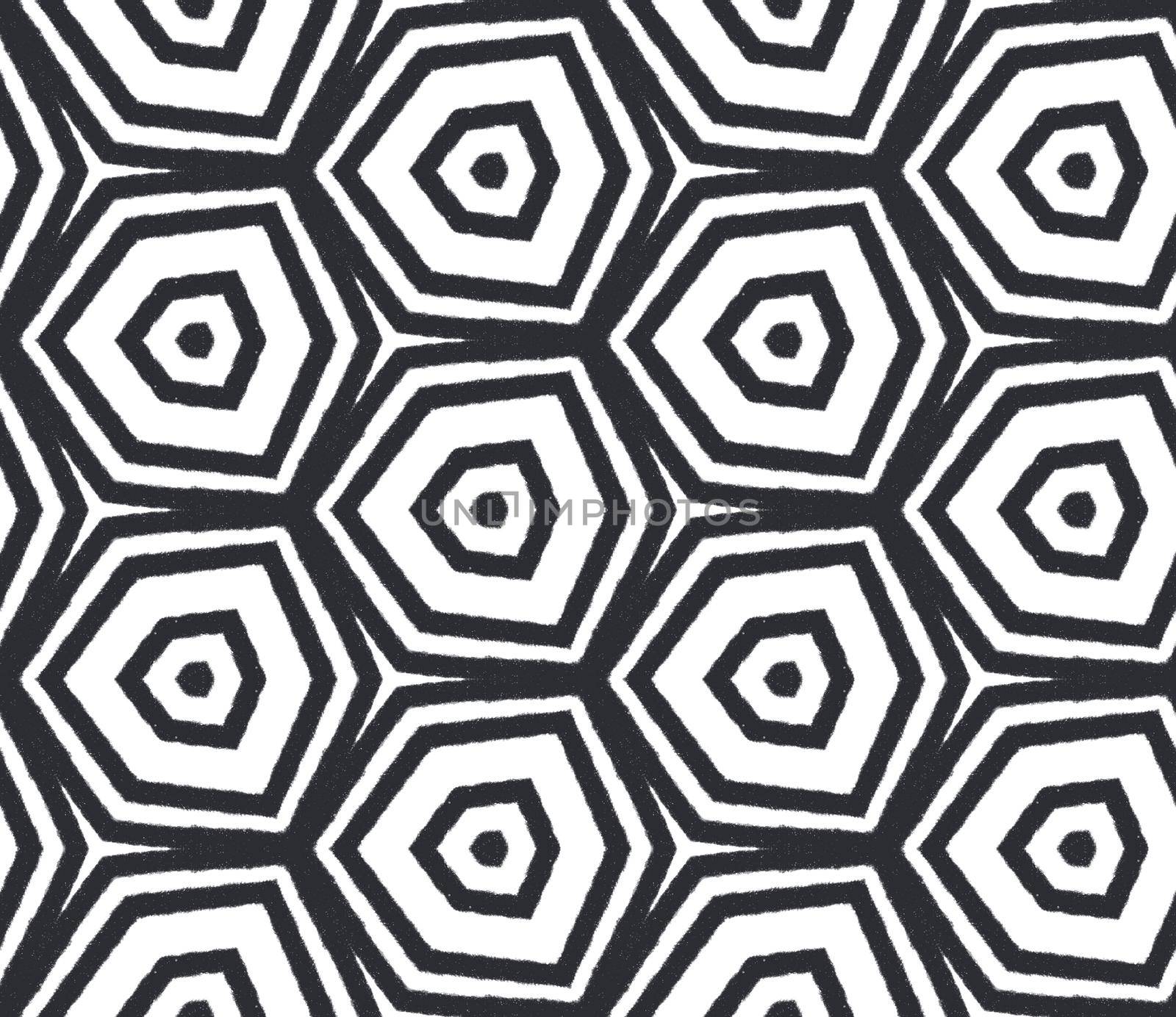 Medallion seamless pattern. Black symmetrical kaleidoscope background. Watercolor medallion seamless tile. Textile ready magnetic print, swimwear fabric, wallpaper, wrapping.