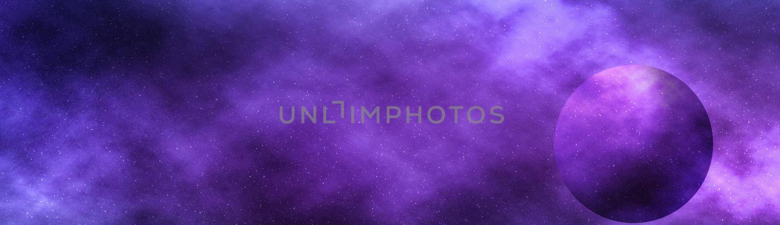 Stars, planet and galaxy in cosmos universe, space and time travel science background by Anneleven