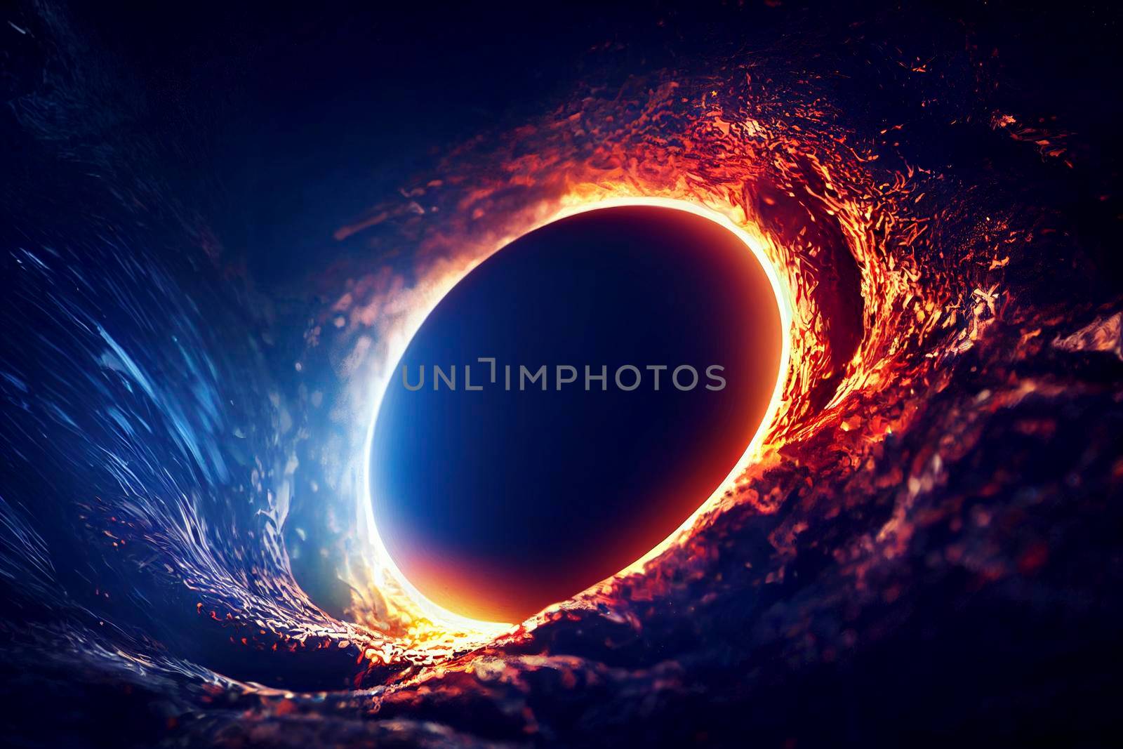 Black hole Slowly rotating in Space. The event horizon of black hole. by jbruiz78