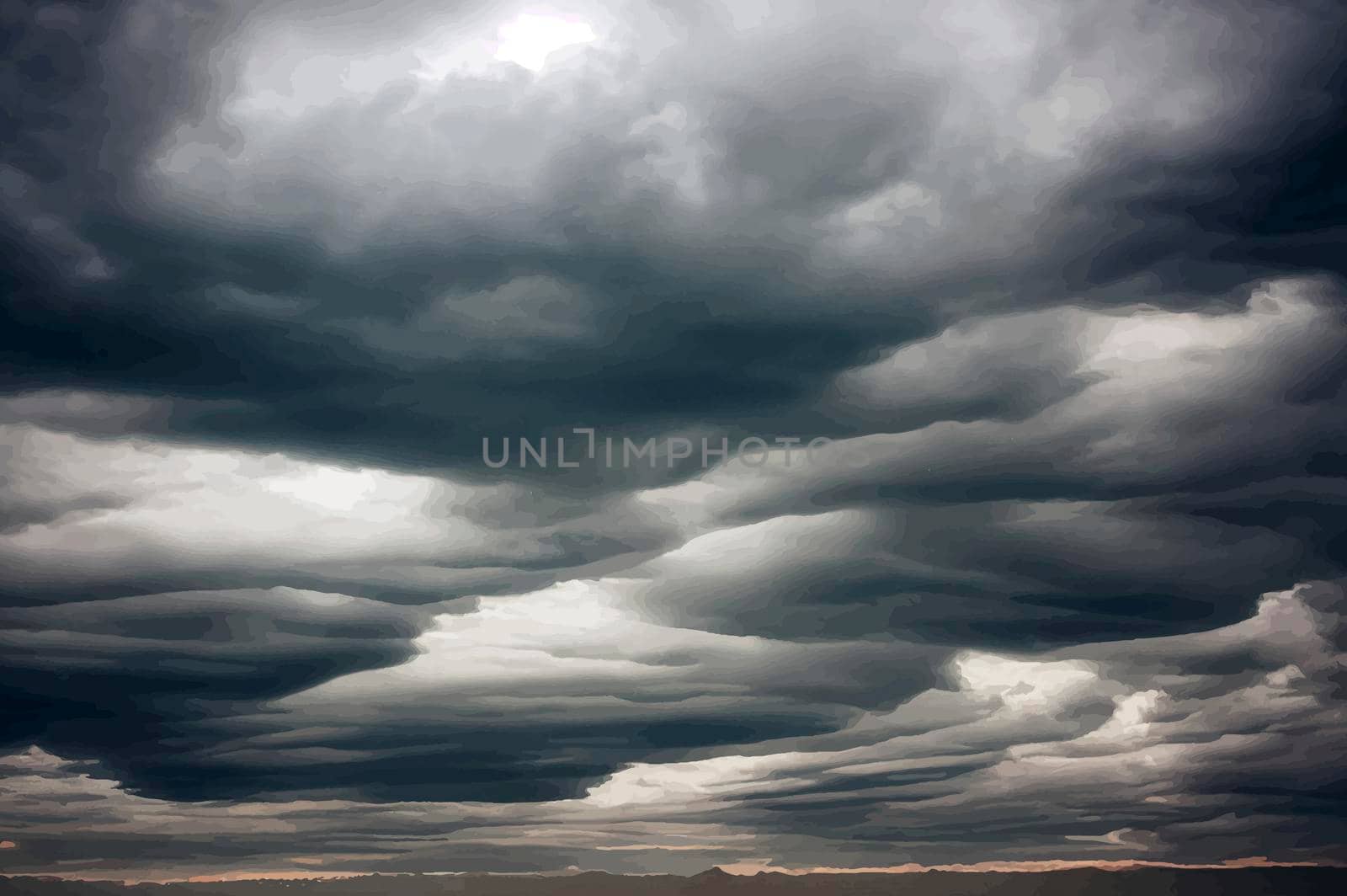 illustration of the Stormy sky with dark gray cumulus cumulus background texture, thunderstorm. by JpRamos