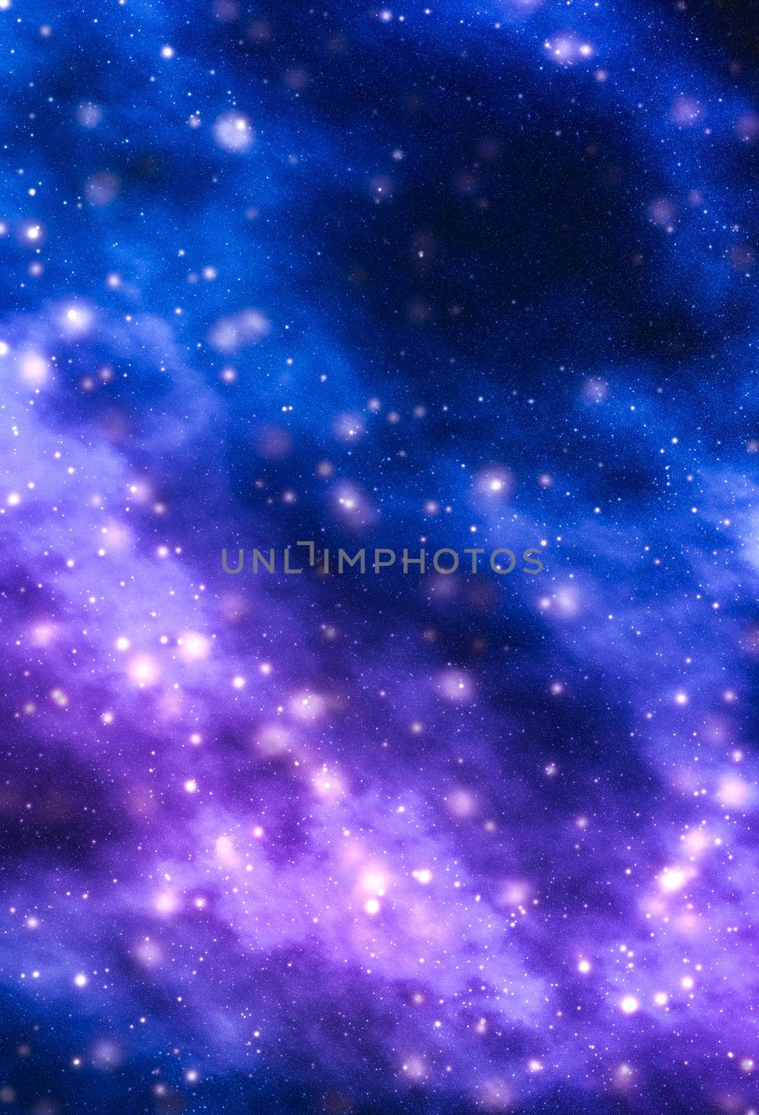 Discovery in astronomy, cosmic abstract and future technology concept - Stars, planet and galaxy in cosmos universe, space and time travel science background