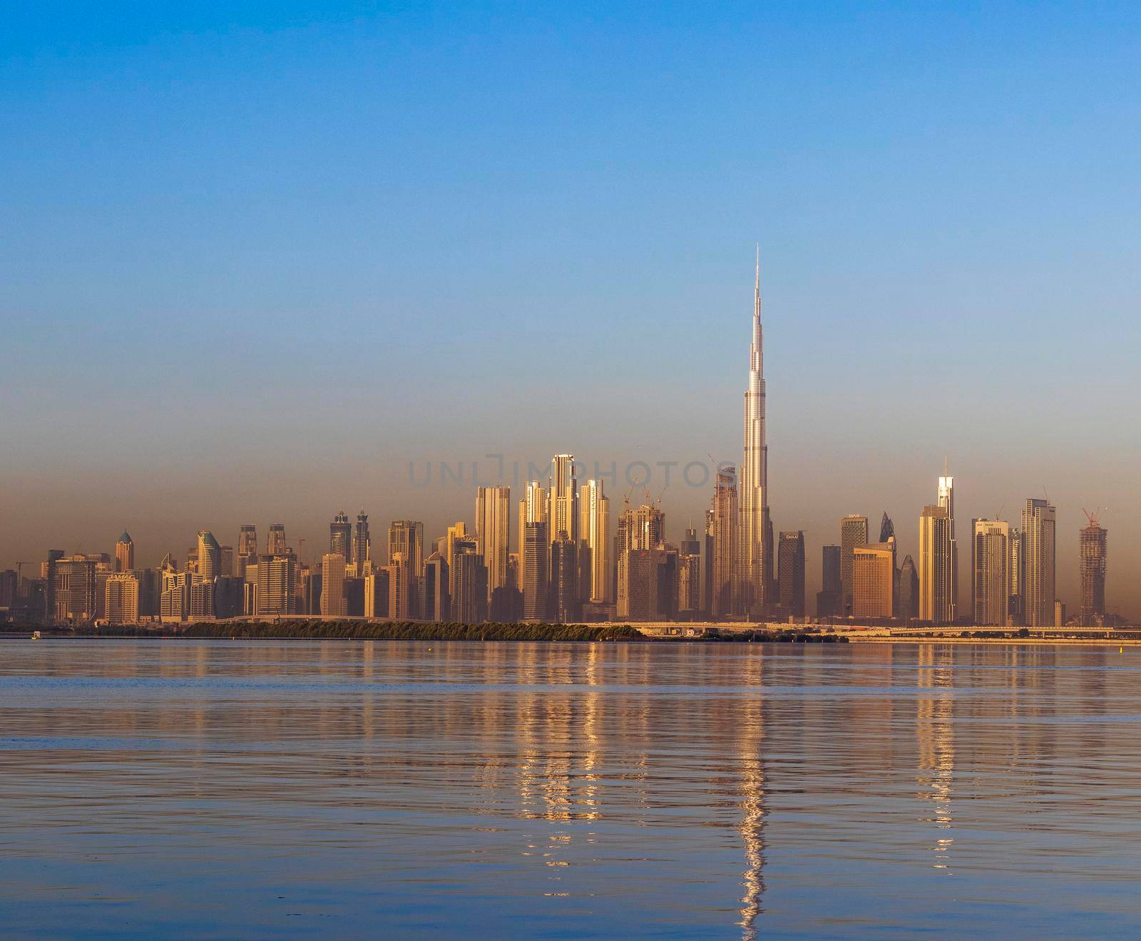Dubai, UAE - 02.11.2022 - View of Dubai skyline, shot made from Dubai creek harbor