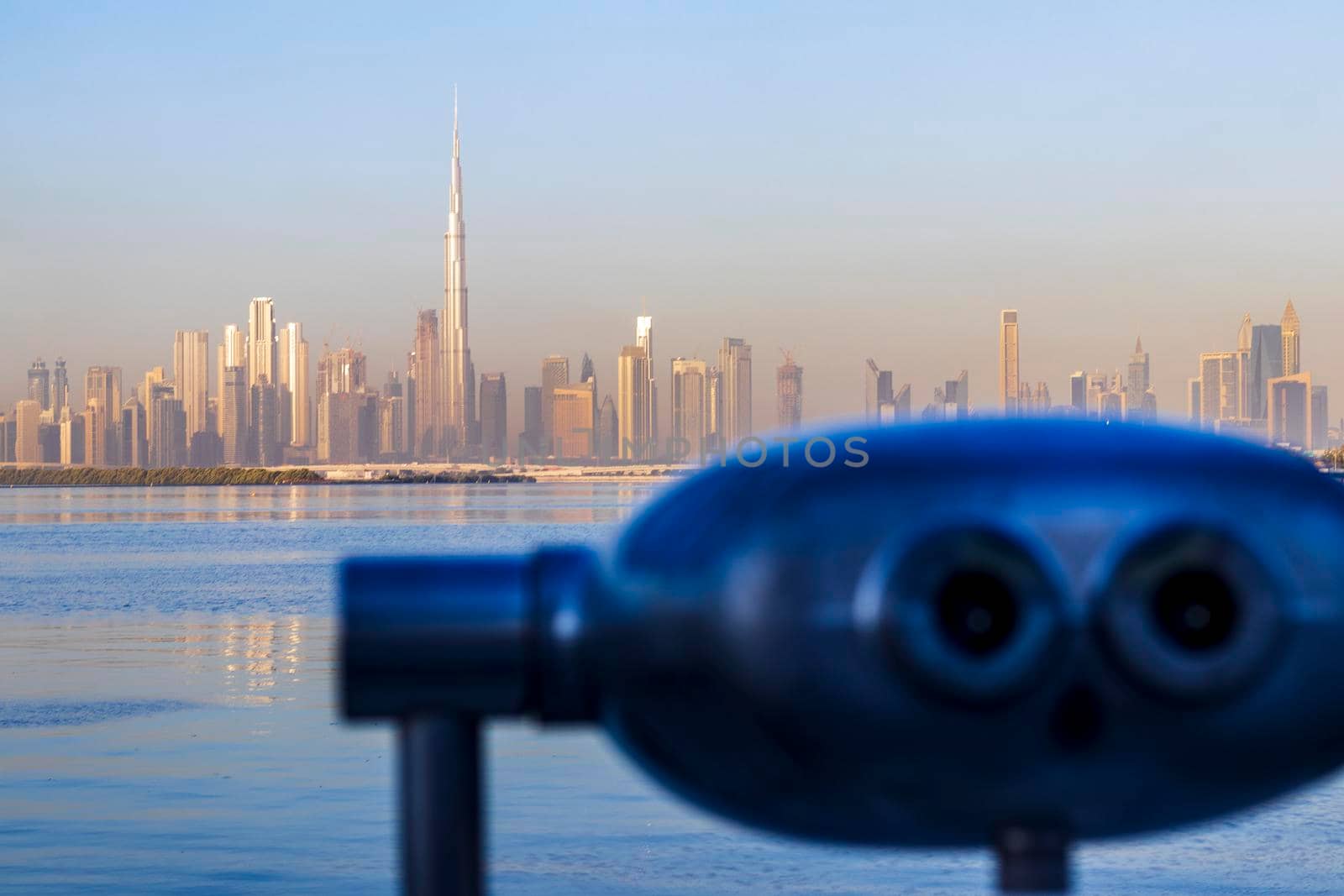 Dubai, UAE - 02.11.2022 - View of Dubai skyline, shot made from Dubai creek harbor