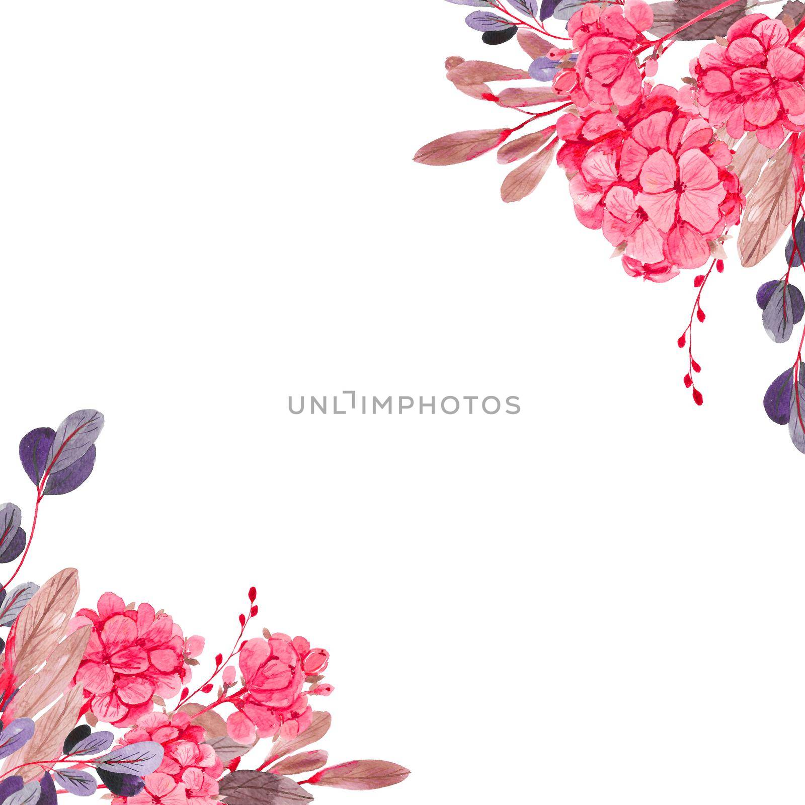 watercolor flower backgrounds . Luxury minimalist style wallpaper with pink flowers and botanical leaves, organic shapes by ANITA