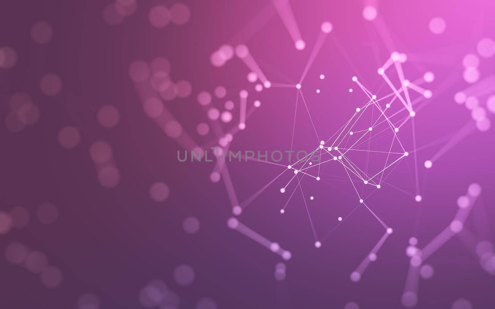 3d Abstract background. Molecules technology with polygonal shapes, connecting dots and lines. Connection structure. Big data visualization. 3d background.