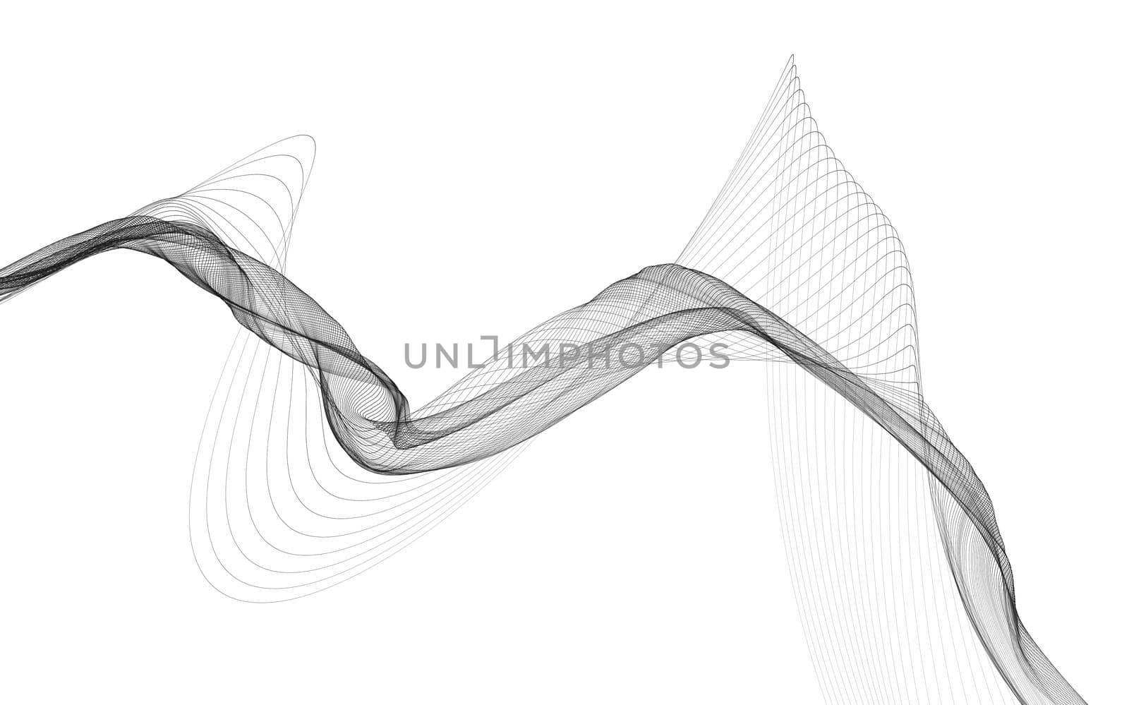 Abstract background with monochrome wave lines on white background.  by teerawit