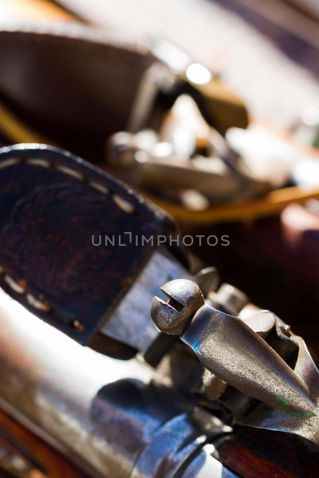 Antique muzzleloaders on display.