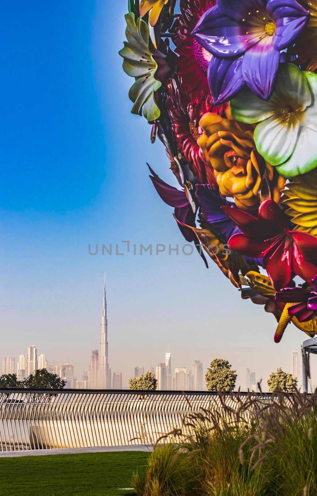 Dubai, UAE - 02.11.2022 - View of Dubai skyline, shot made from Dubai creek harbor. City by pazemin