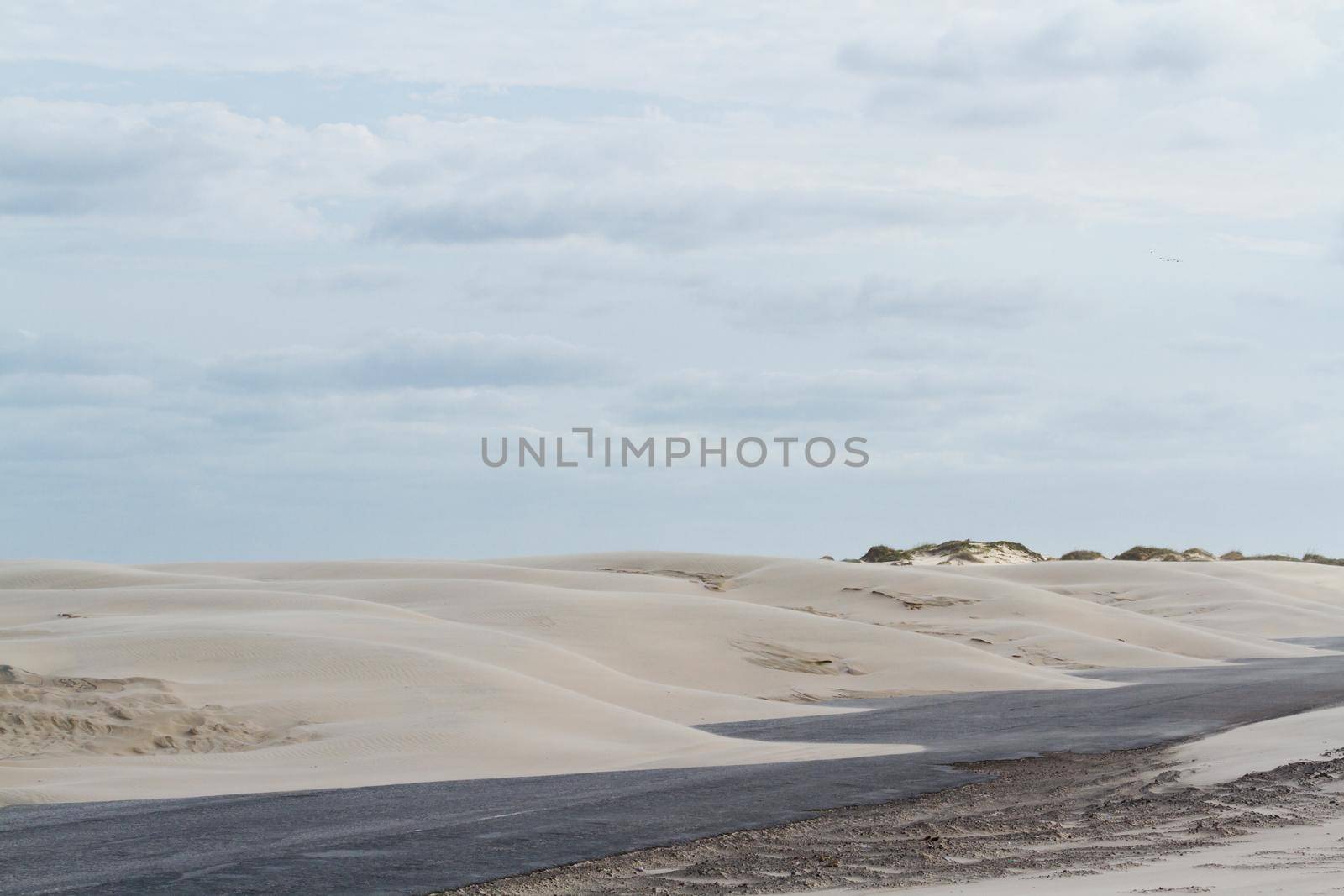 At the north end of the road on South Padre Island, Texas the road just ends in the sand.