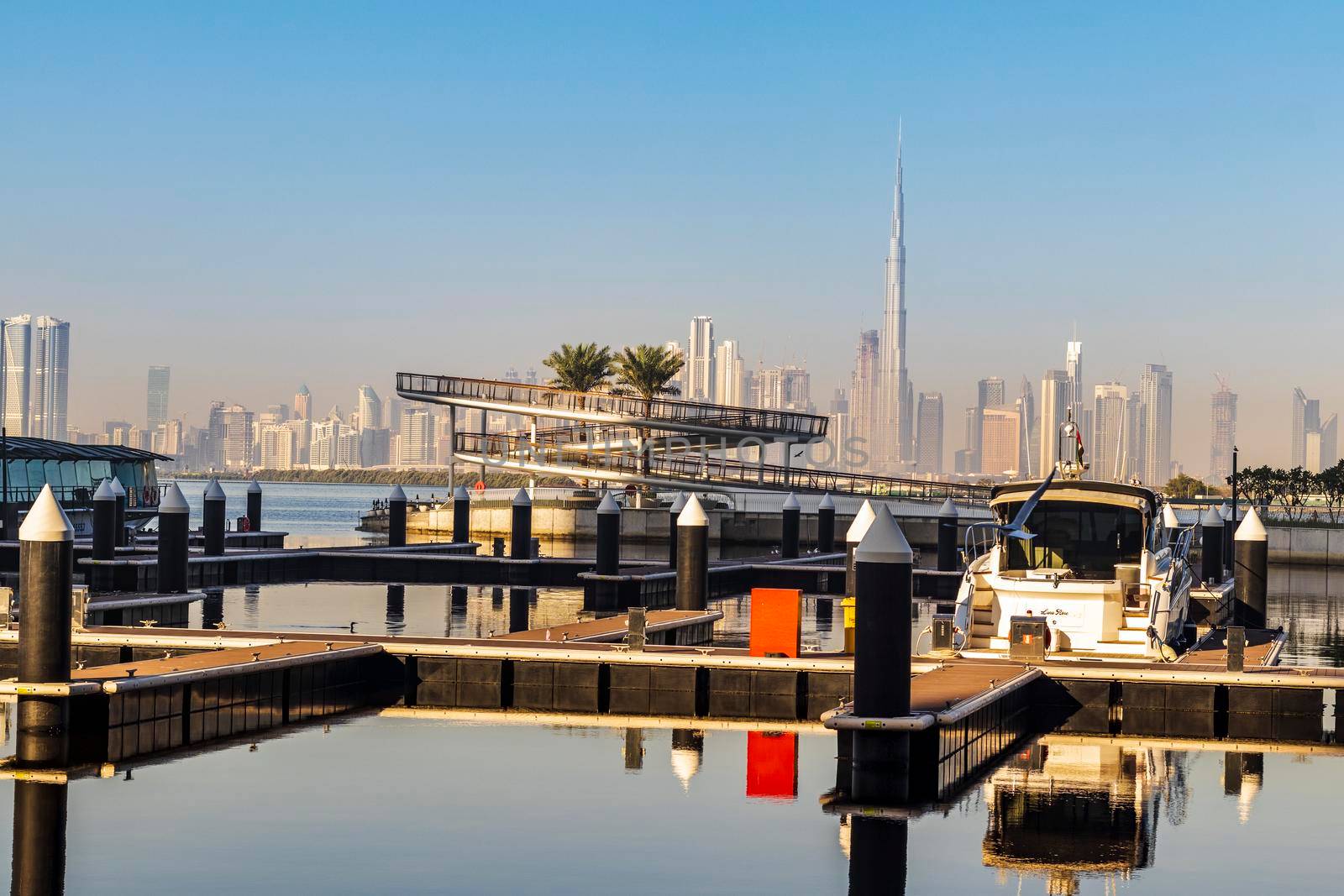 Dubai, UAE - 02.11.2022 - View of Dubai skyline, shot made from Dubai creek harbor