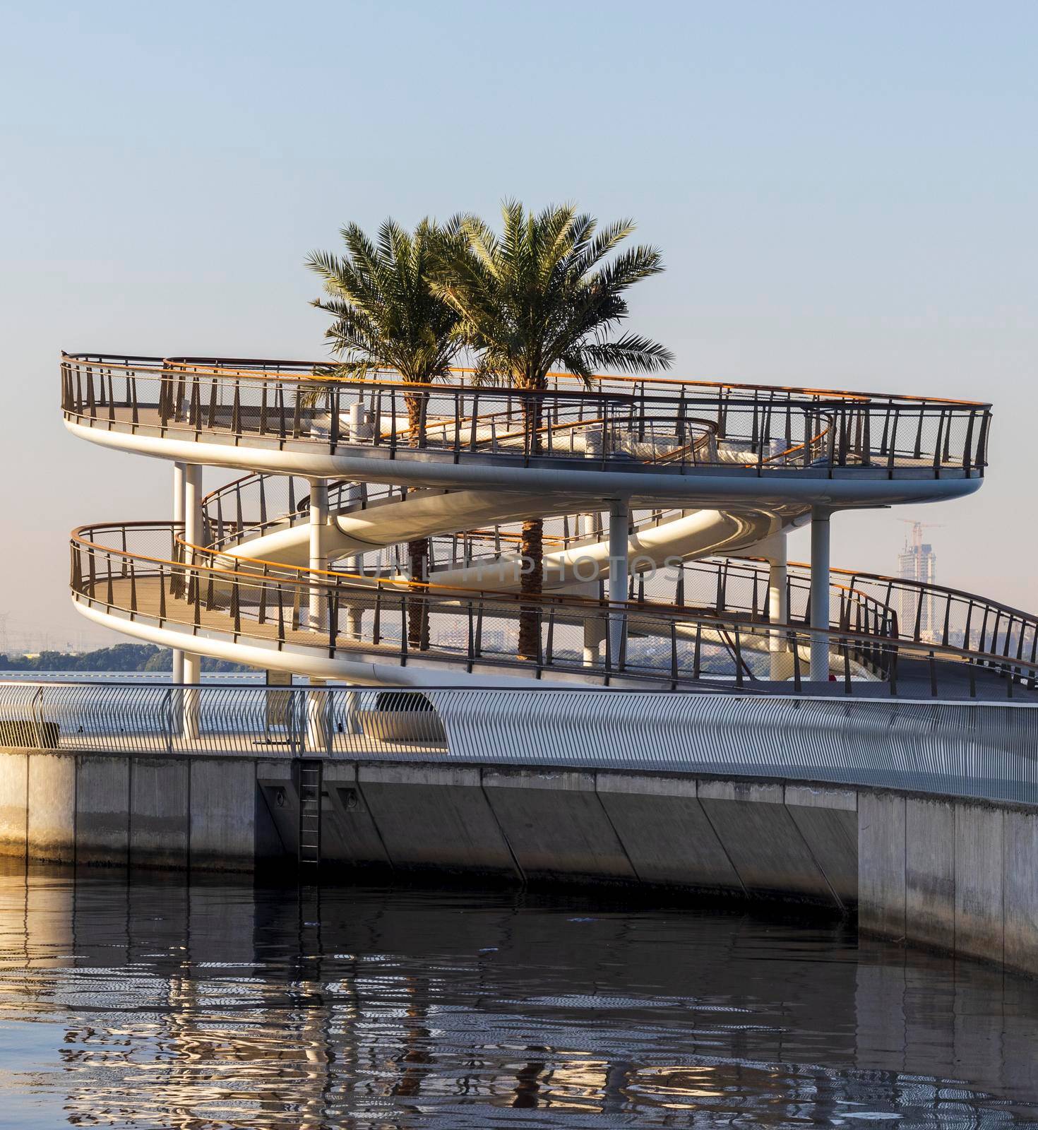 Spiral observation deck at the waterfront. City by pazemin