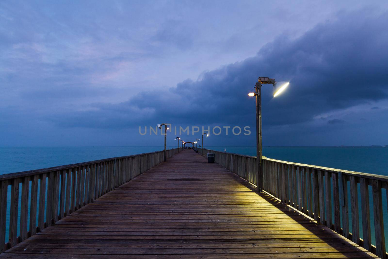 Sunrise over Queen Isabella Causeway Bridge, TX.