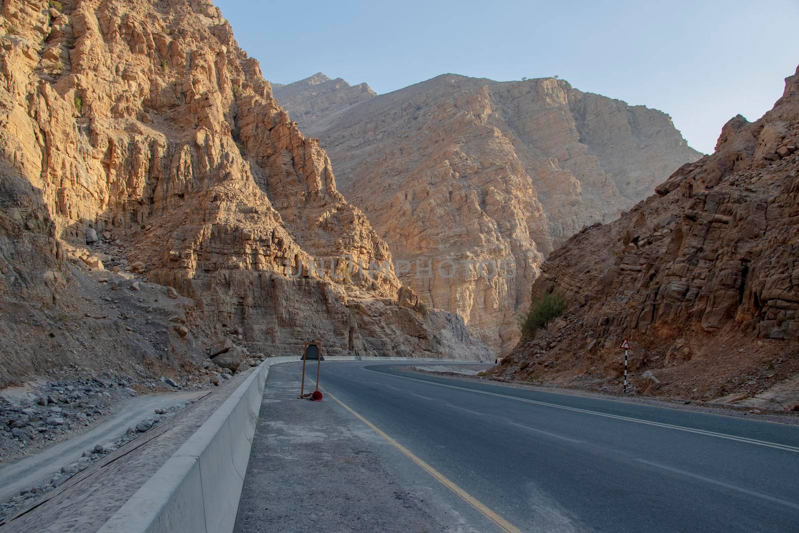 Road to Jebael Jais mountain of Ras Al Khaimah emirate. United Arab Emirates, by pazemin