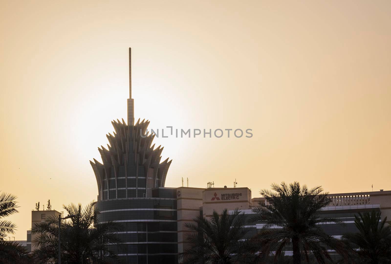 Dubai, UAE - 03.19.2021 Dubai Silicon Oasis Head Quarters building. Architecture by pazemin