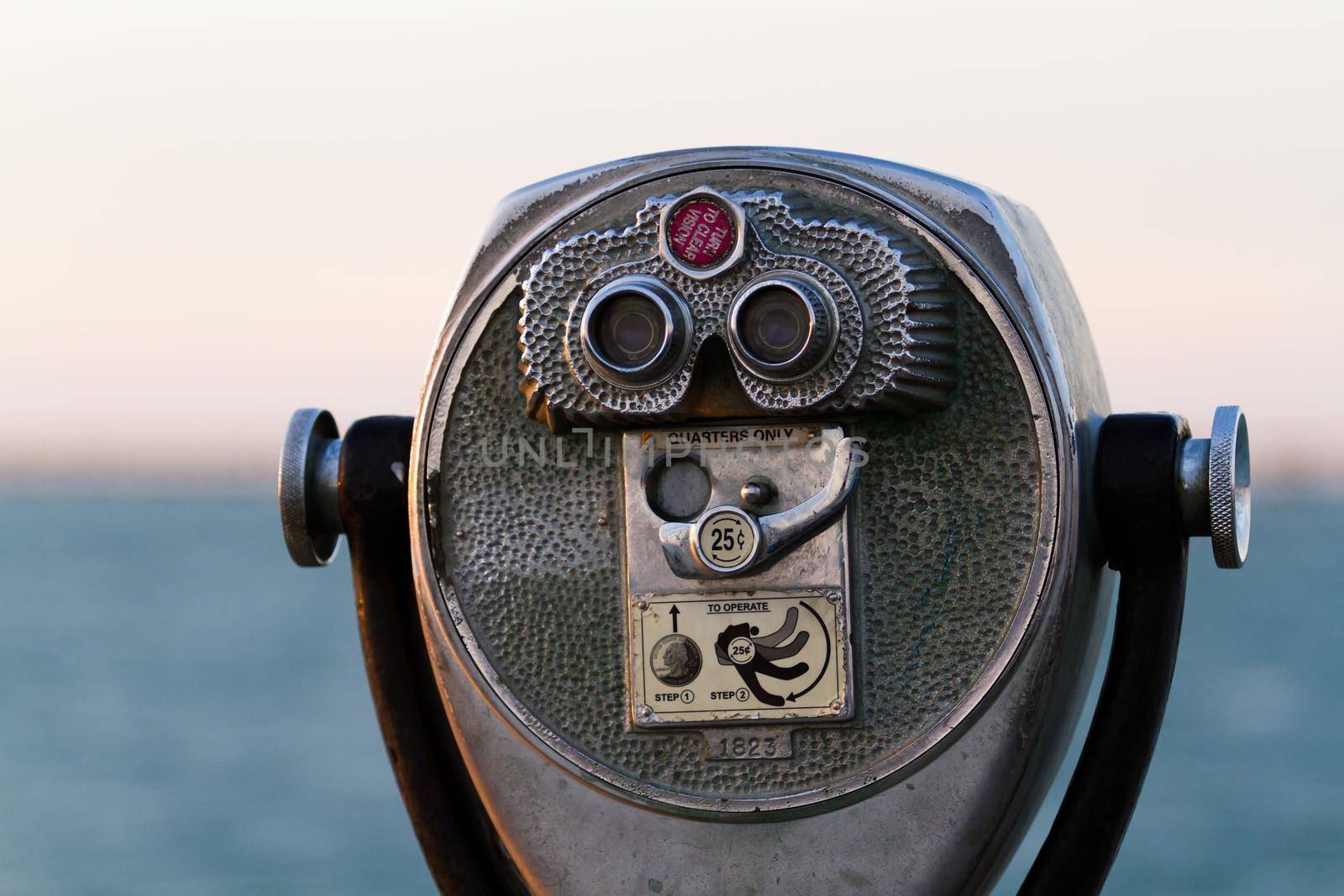 A coin operated view finder in tourist location.