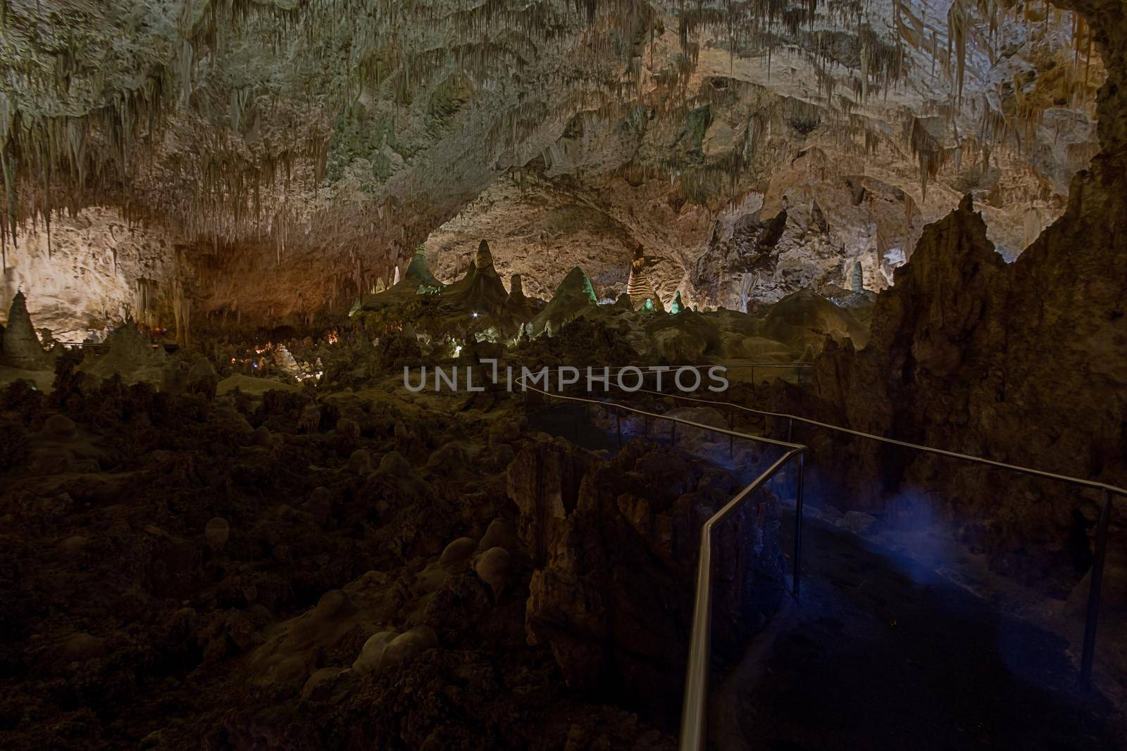 Limestones formations of Guadeloupe Mountains' Carlsbad Caverns.