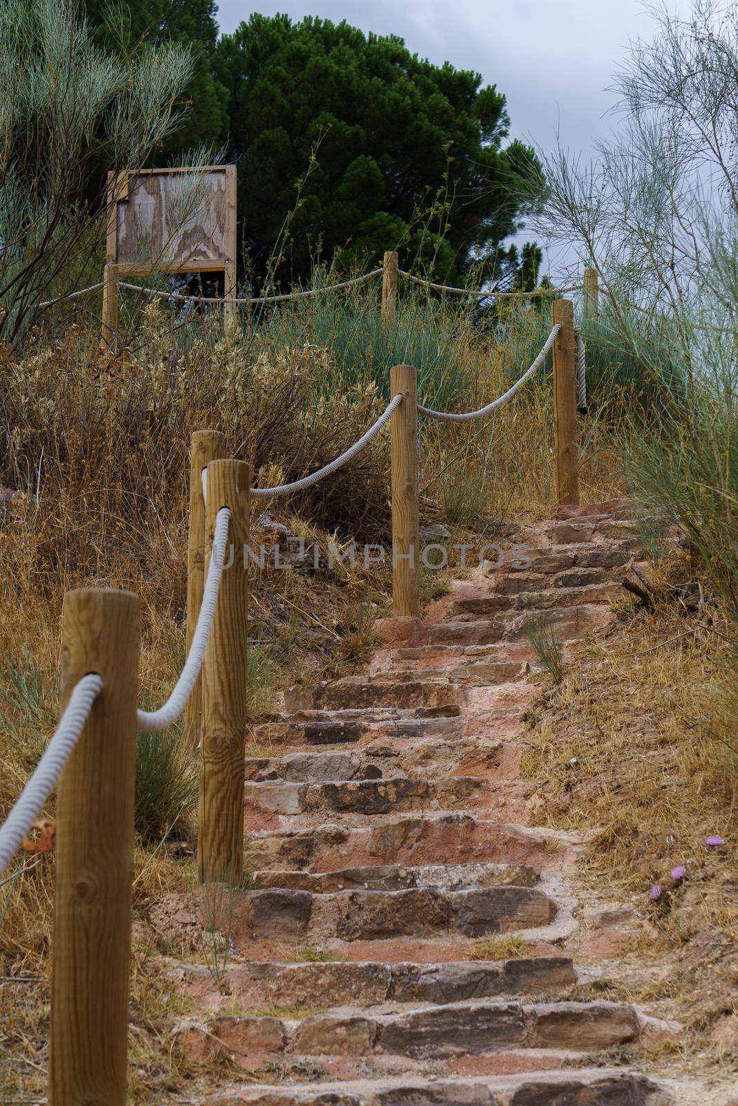 stairs leading to the cave of the Hundidero in Montejaque, Malaga, Spain by joseantona