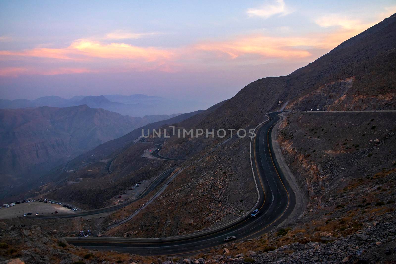 View from Jebael Jais mountain of Ras Al Khaimah emirate. United Arab Emirates, Outdoors