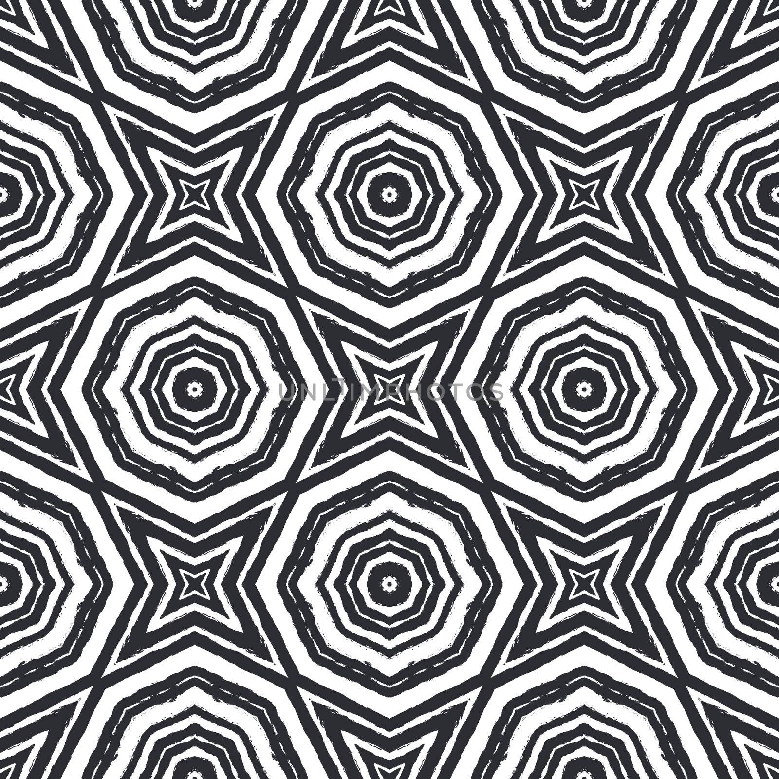 Mosaic seamless pattern. Black symmetrical kaleidoscope background. Textile ready overwhelming print, swimwear fabric, wallpaper, wrapping. Retro mosaic seamless design.