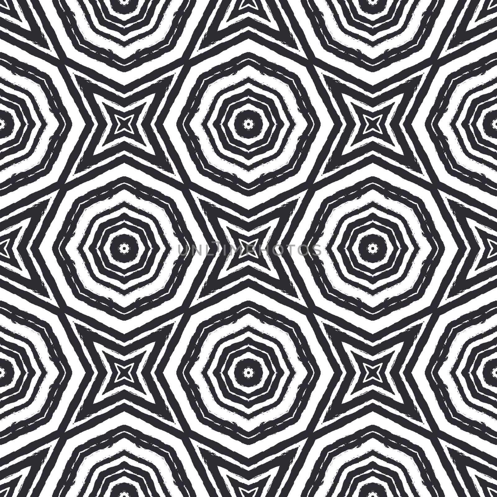 Mosaic seamless pattern. Black symmetrical by beginagain