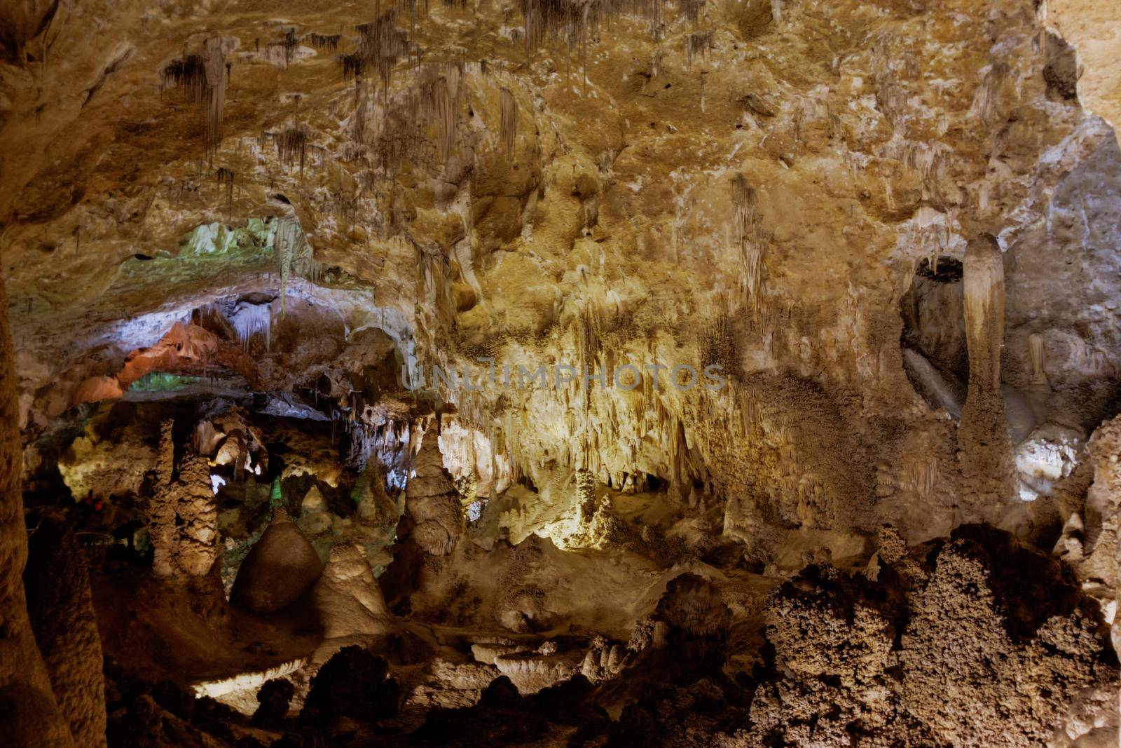 Limestones formations of Guadeloupe Mountains' Carlsbad Caverns.