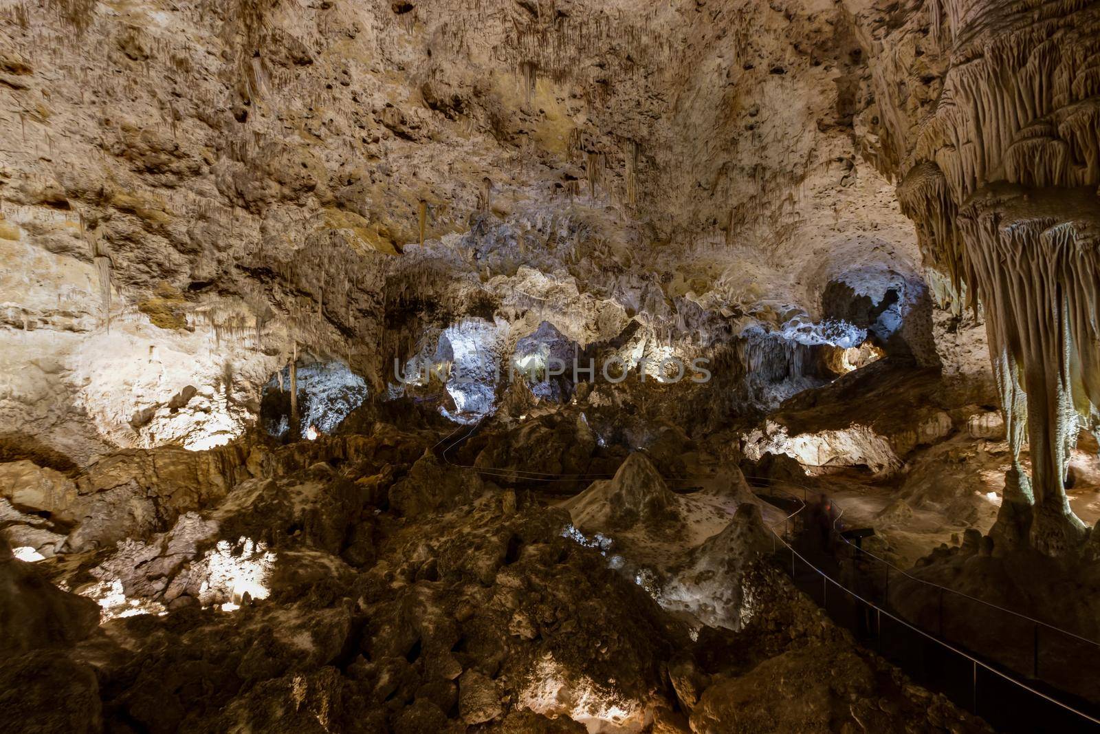 Limestones formations of Guadeloupe Mountains' Carlsbad Caverns.