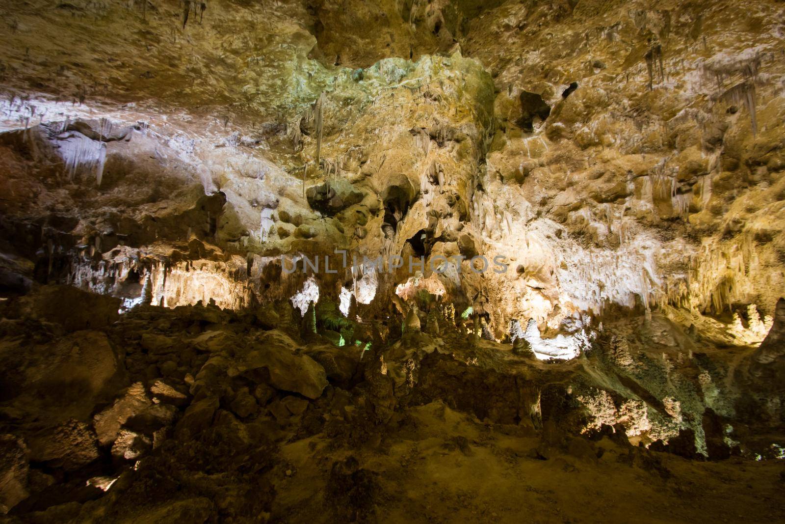 Limestones formations of Guadeloupe Mountains' Carlsbad Caverns.