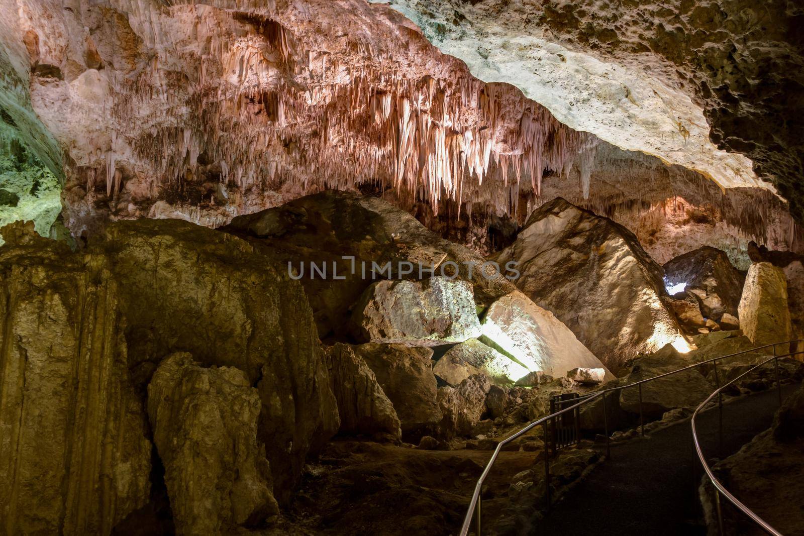 Limestones formations of Guadeloupe Mountains' Carlsbad Caverns.