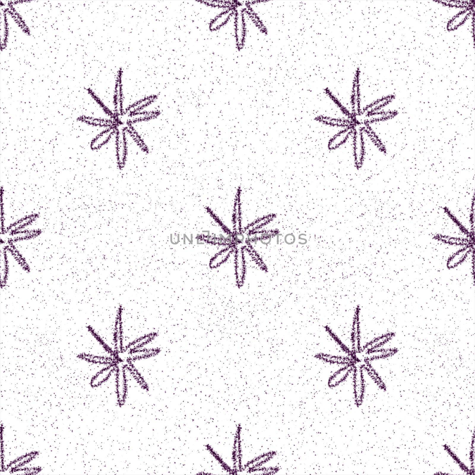 Hand Drawn Snowflakes Christmas Seamless Pattern. Subtle Flying Snow Flakes on chalk snowflakes Background. Astonishing chalk handdrawn snow overlay. Alive holiday season decoration.