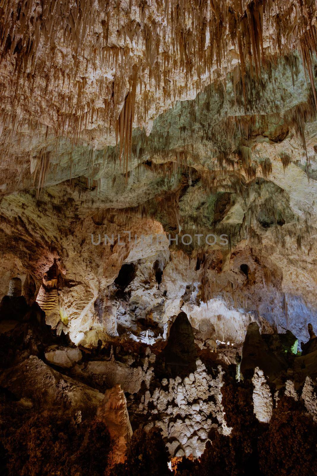 Limestones formations of Guadeloupe Mountains' Carlsbad Caverns.