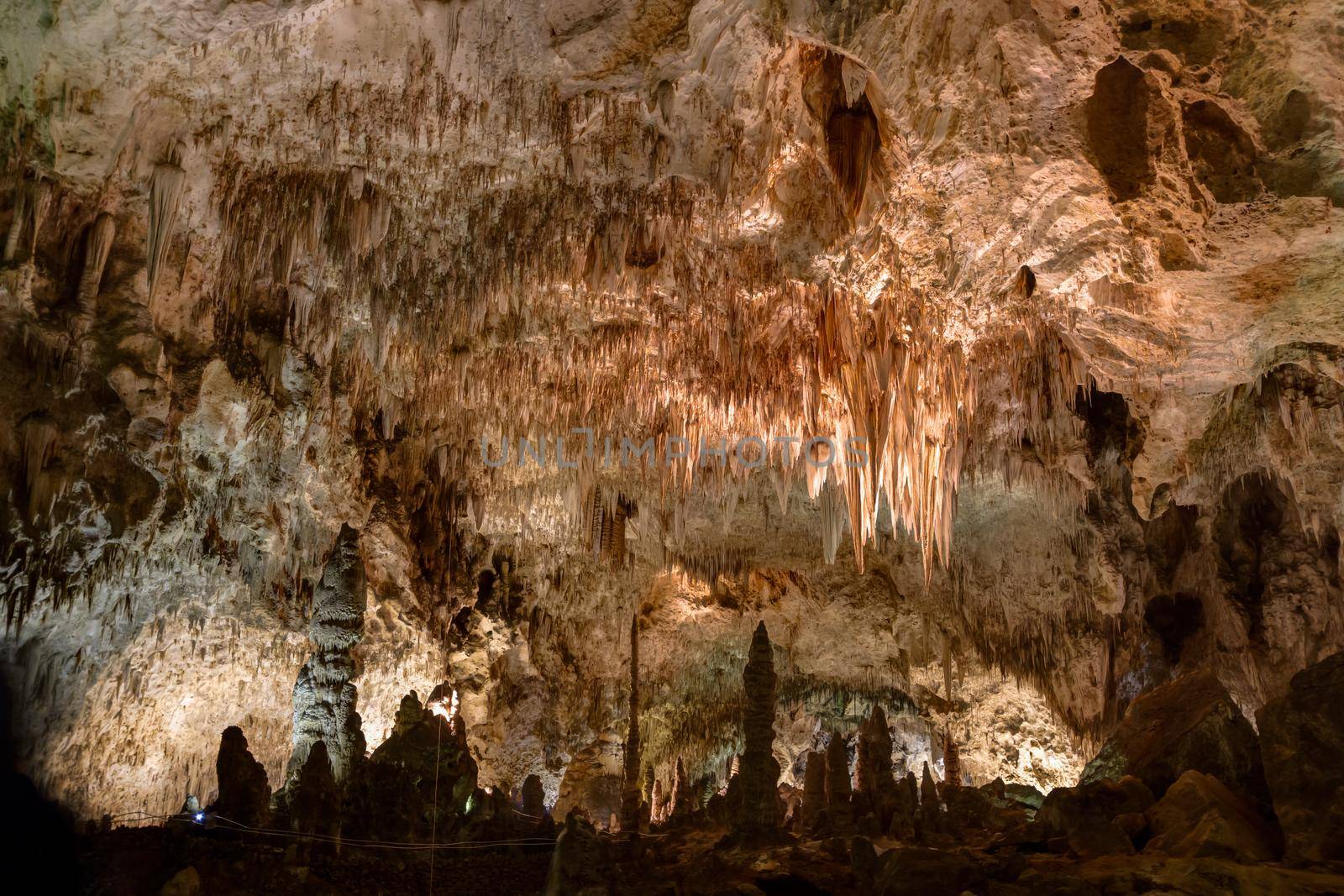 Limestones formations of Guadeloupe Mountains' Carlsbad Caverns.