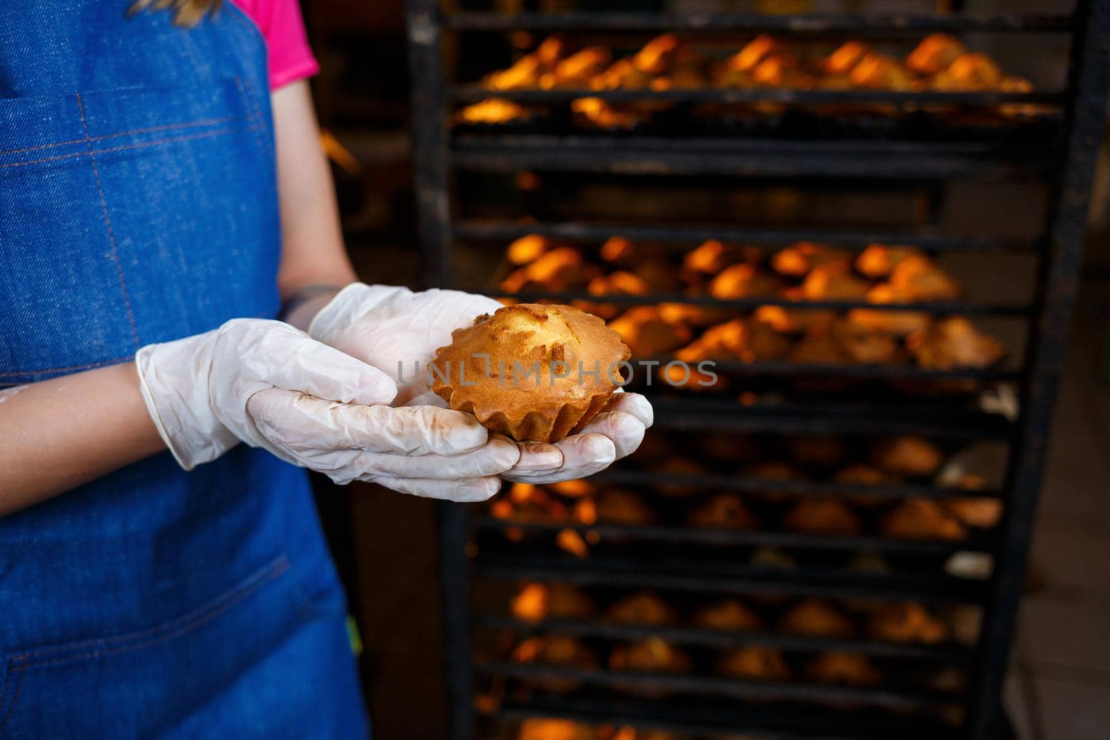 Girl preparing cookies, in a small bakery, family business, authentic, hobby, mood, comfortable. Caring and love