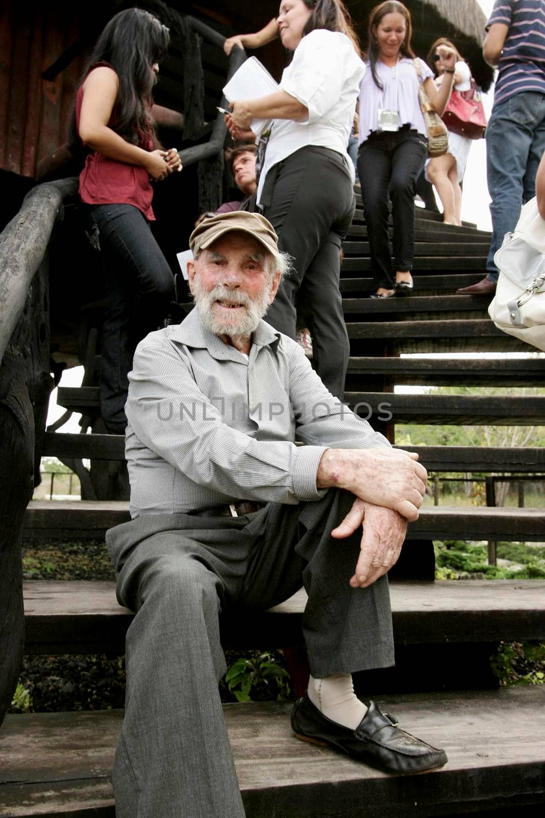 nova vicosa, bahia / brazil - September 3, 2009: Frans Krajcberg, artist and environmentalist, is seen at Sitio Natura in the city of Nova Vicosa.